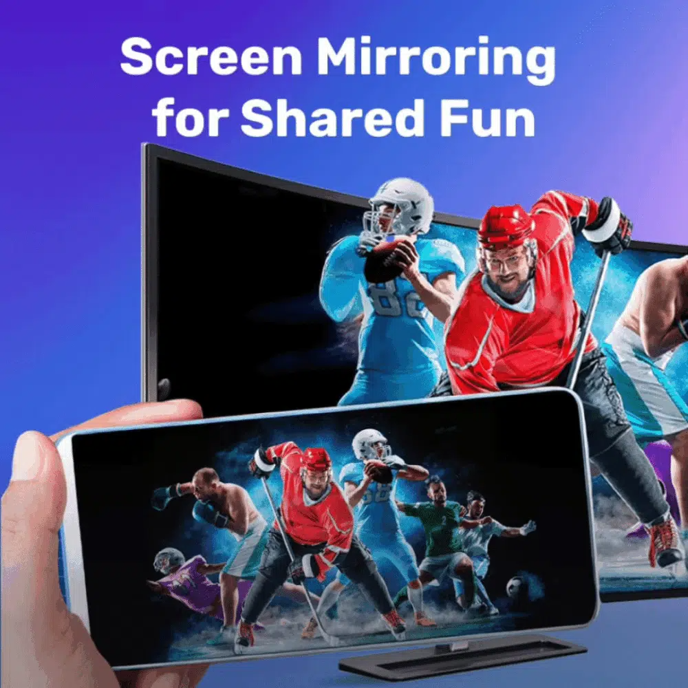 Flixy screen mirroring feature from phone to television